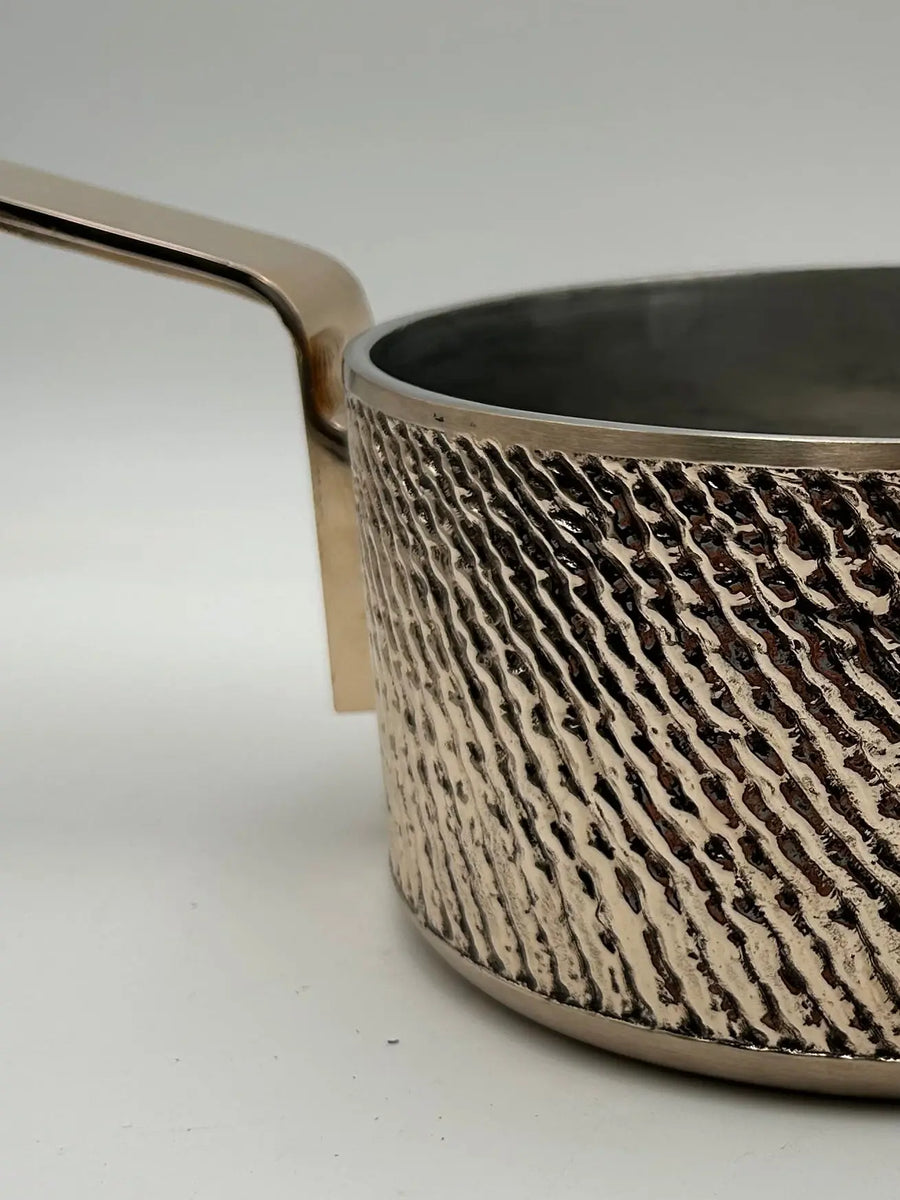 Cast bronze saucepan