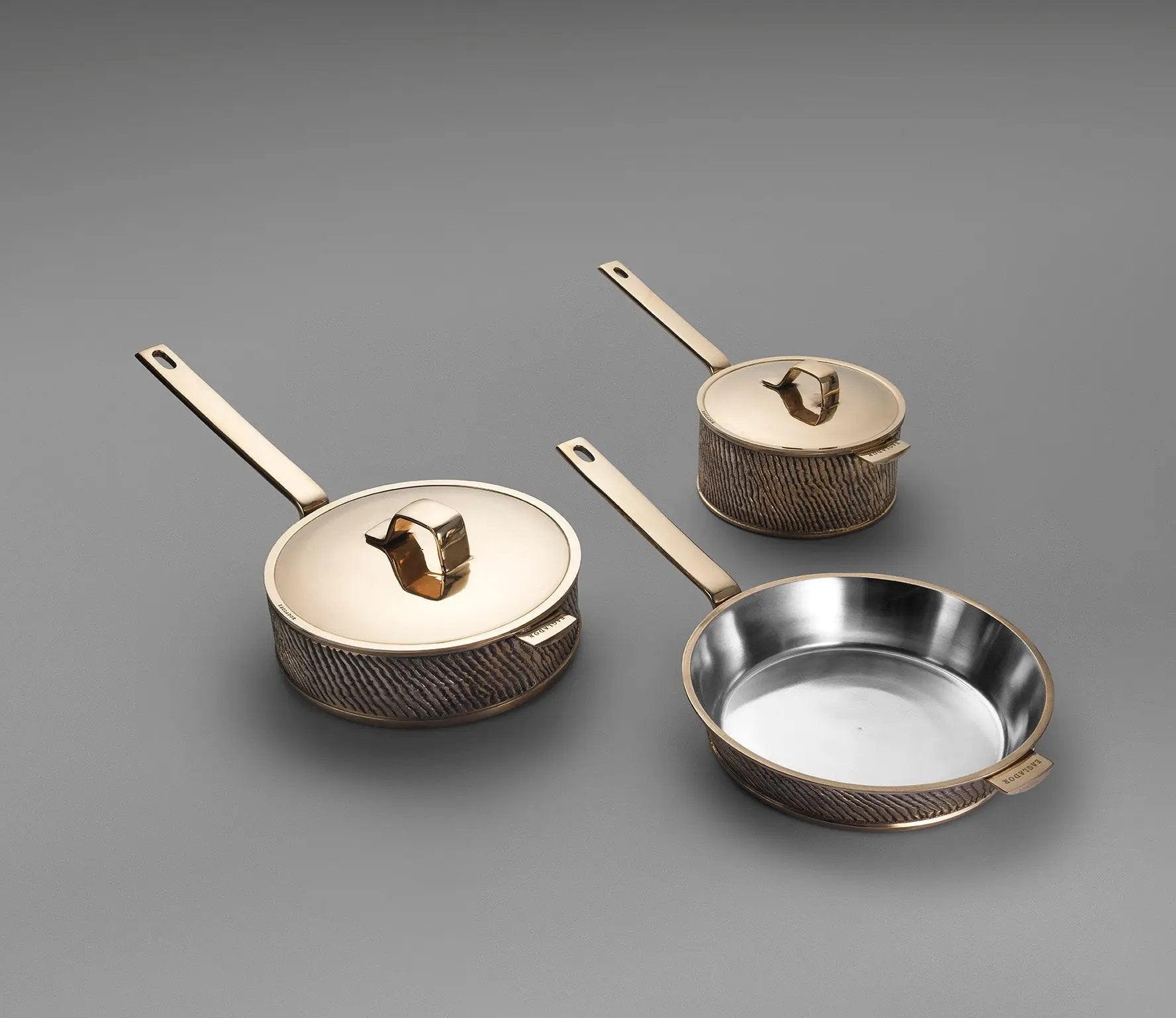 Bronze 3 Piece Cooking Set (Copper-Tin Alloy)| Handcrafted Kansa Luxury Cookware