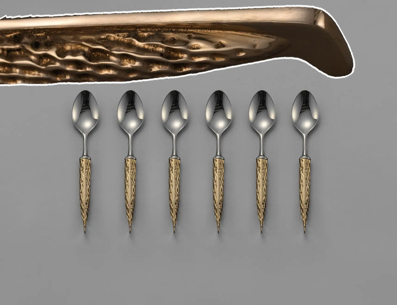 "Eaglador bronze teaspoon set of 6 pieces - bronze cutlery UK".