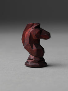 Multifaceted chess set in bronze - knight