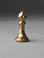 Multifaceted chess set in bronze - bishop