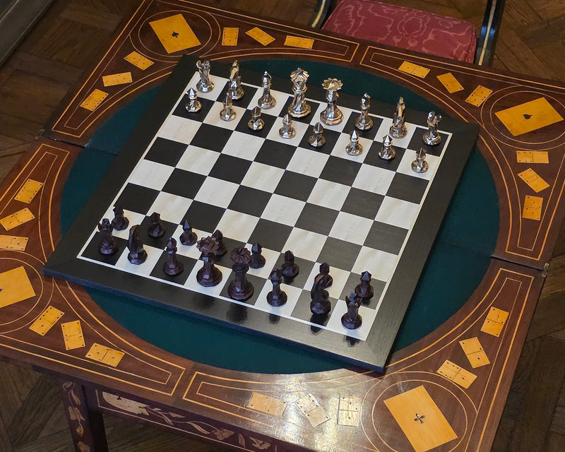 Cast Bronze Multifaceted Chess Set 32 Pieces and Board | Eaglador