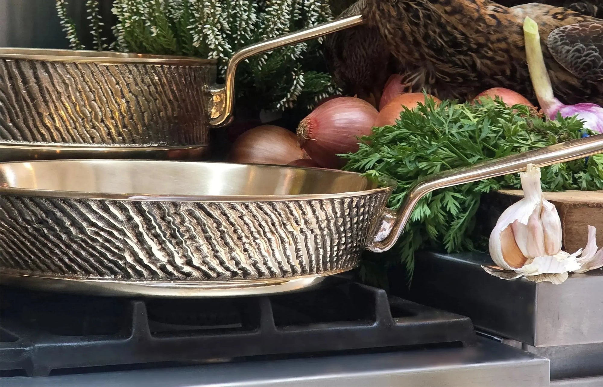 Bronze 3 piece Cookware Set | Handcrafted Kansa Luxury Cookware Eaglador