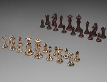 Cast Bronze Multifaceted Chess Set 32 Pieces and Board | Eaglador