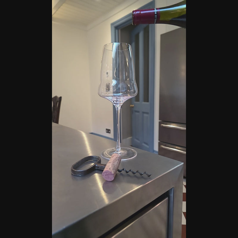 Video showcasing Eaglador's red wine glass. A good side profile to show the shape with red wine being poured into it.