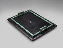 Shagreen Tray with Cast Bronze Frame