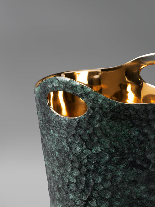 Bronze wine bucket detail